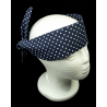 Navy Polka Dots Self Tie Headband