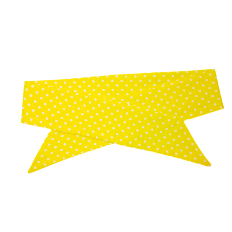 Yellow Polka Dots Self Tie Headband