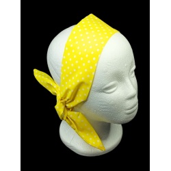 Yellow Polka Dots Self Tie Headband