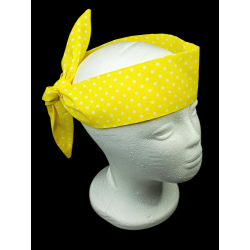 Yellow Polka Dots Self Tie Headband