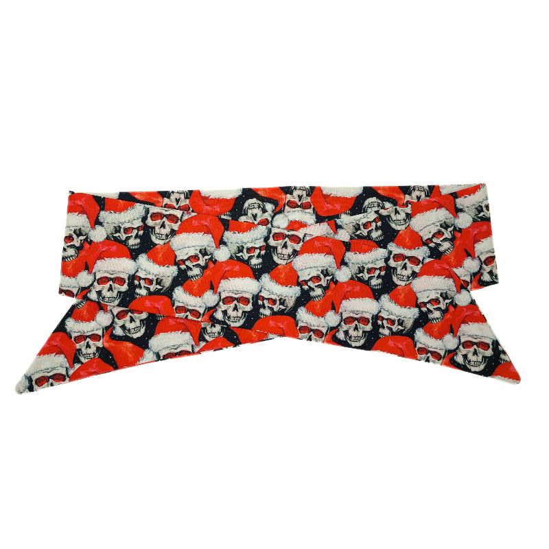 Christmas Skulls Self Tie Headband