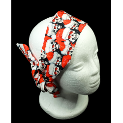 Christmas Skulls Self Tie Headband