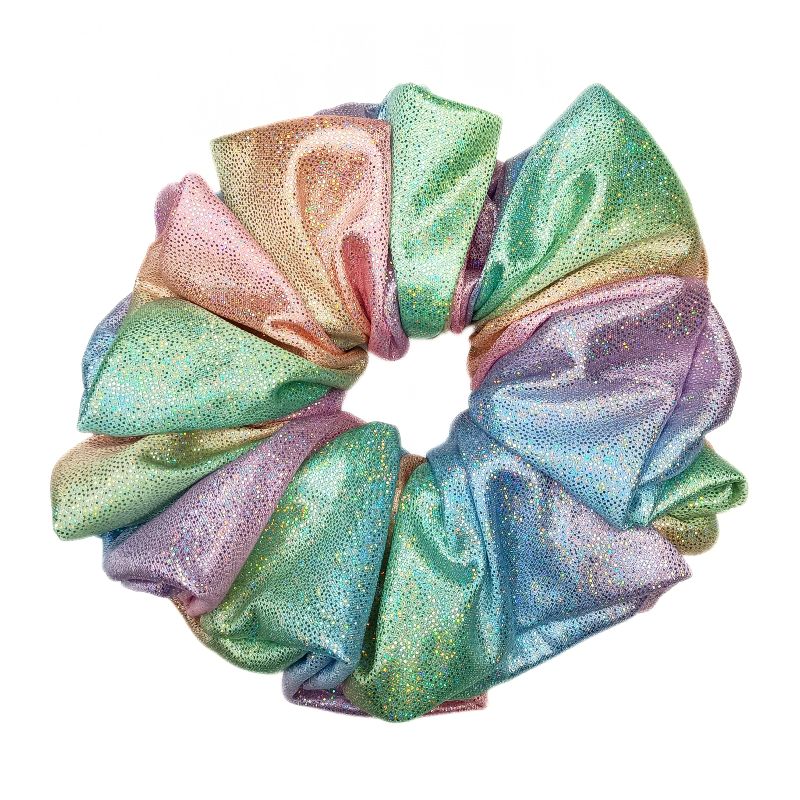 Dark Pastel Rainbow Sparkle Mega Scrunchie