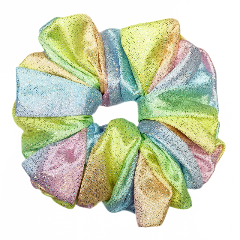 Light Pastel Rainbow Sparkle Mega Scrunchie