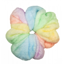 Rainbow Fleece Mega Scrunchie
