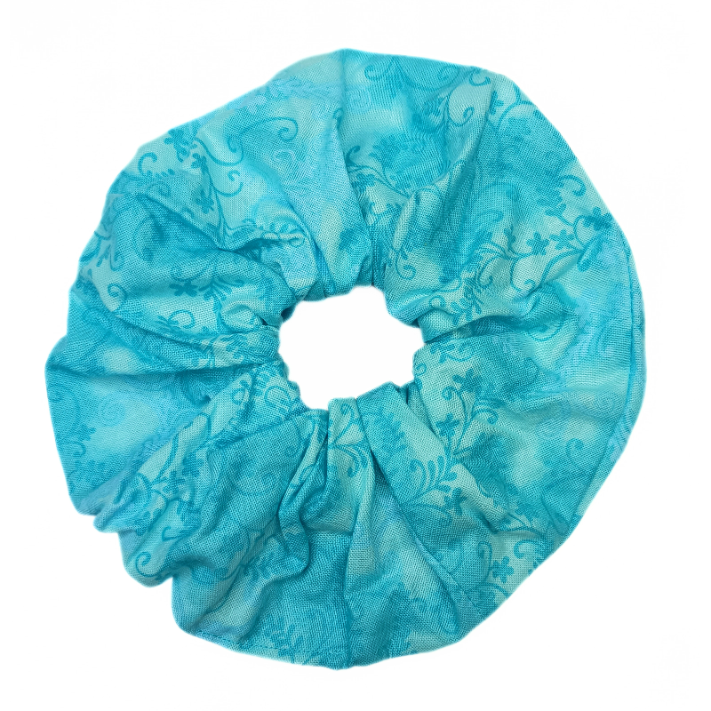 Aqua Blue Mystic Vine Mega Scrunchie