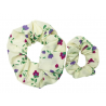 Cream Floral Matching Duo Scrunchies