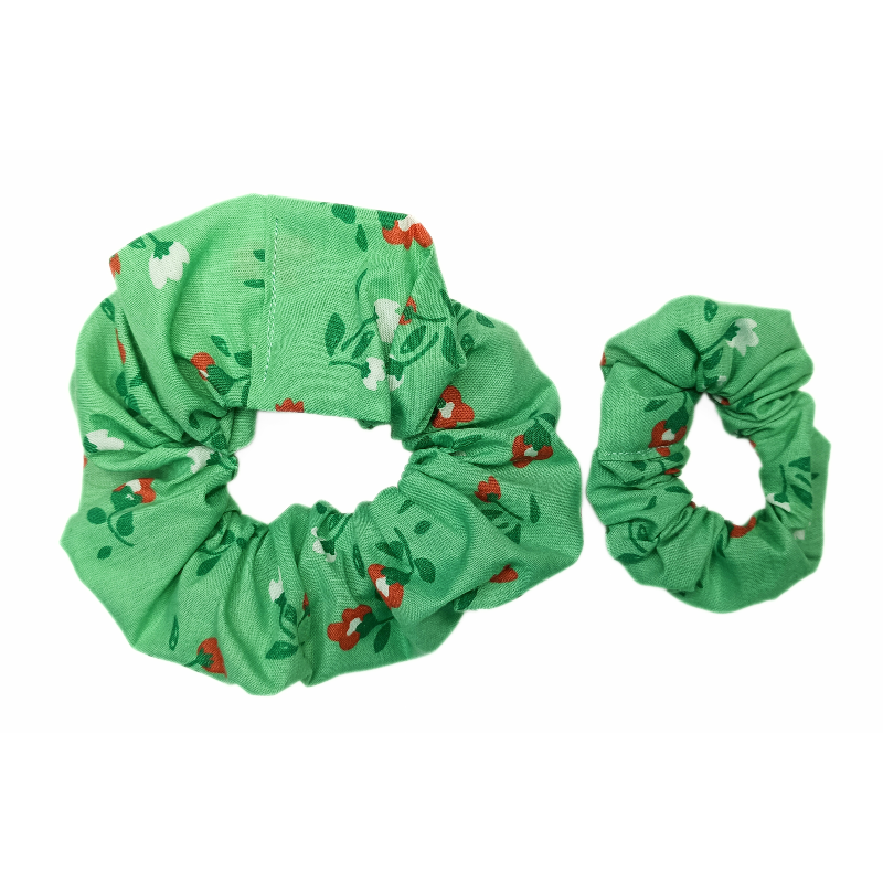 Mint Floral Matching Duo Scrunchies