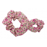Pink Floral Mother and Daughter Matching Scrunchie Set