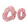 White & Pink Floral Mother and Daughter Matching Scrunchie Set