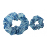 Blue Floral Matching Duo Scrunchies