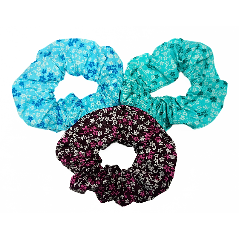Set of 3 Floral Scrunchies
