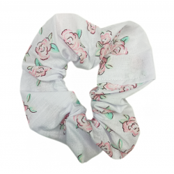 Set of 3 Rose Floral Scrunchies
