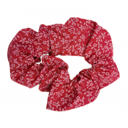 Set of 4 Pink & Purple Floral Scrunchies