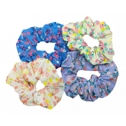 Set of 4 Floral Scrunchies