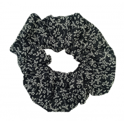 Black & White Floral Scrunchie