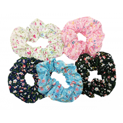 Set of 5 Floral Scrunchies
