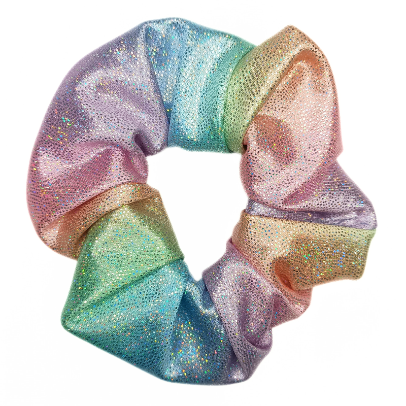 Dark Pastel Rainbow Sparkle Scrunchie