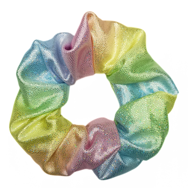 Light Pastel Rainbow Sparkle Scrunchie