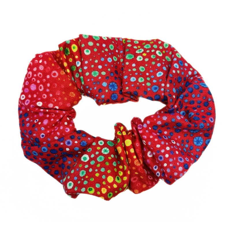 Red Rainbow Bubble Scrunchie