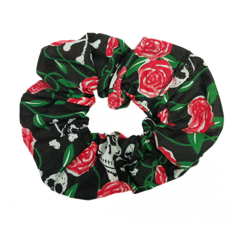 Skull & Red Roses Scrunchie