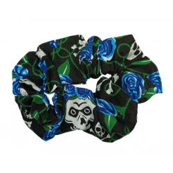 Skull & Blue Roses Scrunchie
