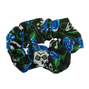 Skull & Blue Roses Scrunchie