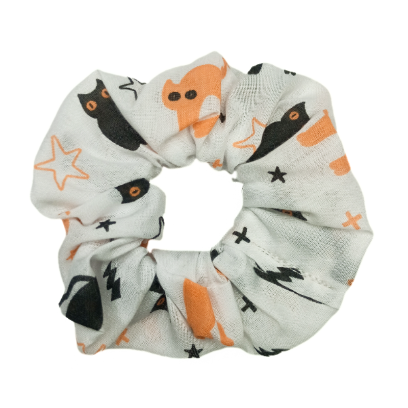 Halloween White Scary Cat - Hair Scrunchie