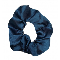 Navy Satin Scrunchie
