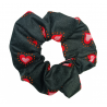 Black & Pink Hearts Scrunchie