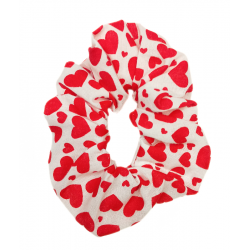 Red Heart Hair Scrunchie
