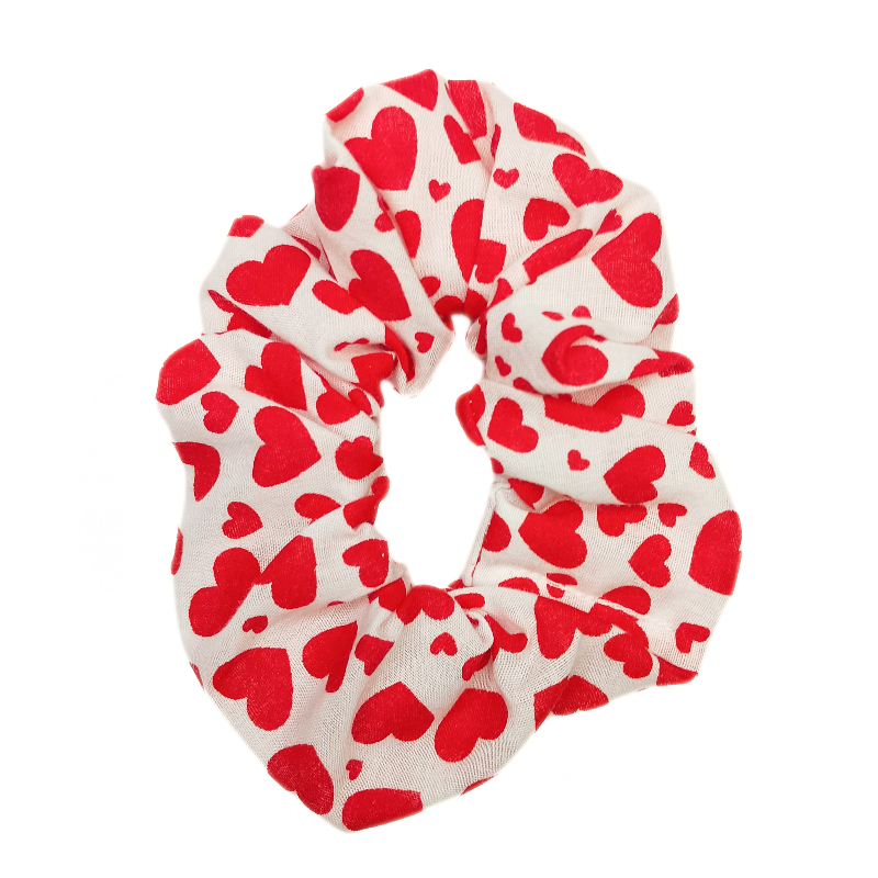 Red Heart Hair Scrunchie