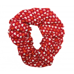 Red Mini Hearts Scrunchie
