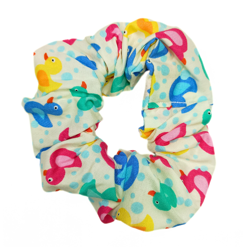Cream Rubber Duck Scrunchies