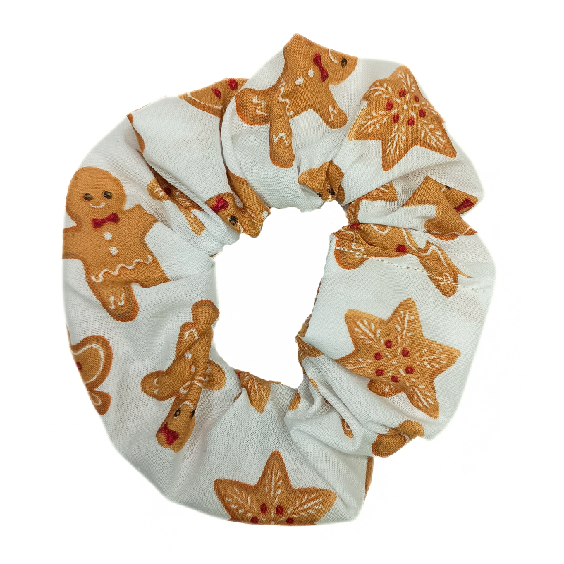 White Gingerbread Christmas Scrunchie