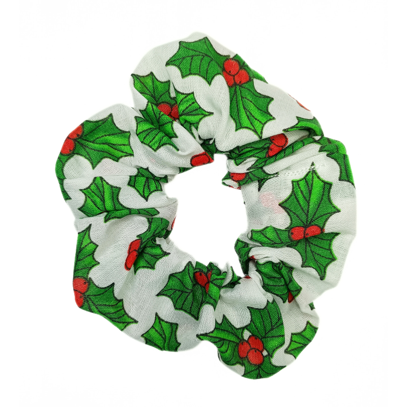 Holly Christmas Scrunchie