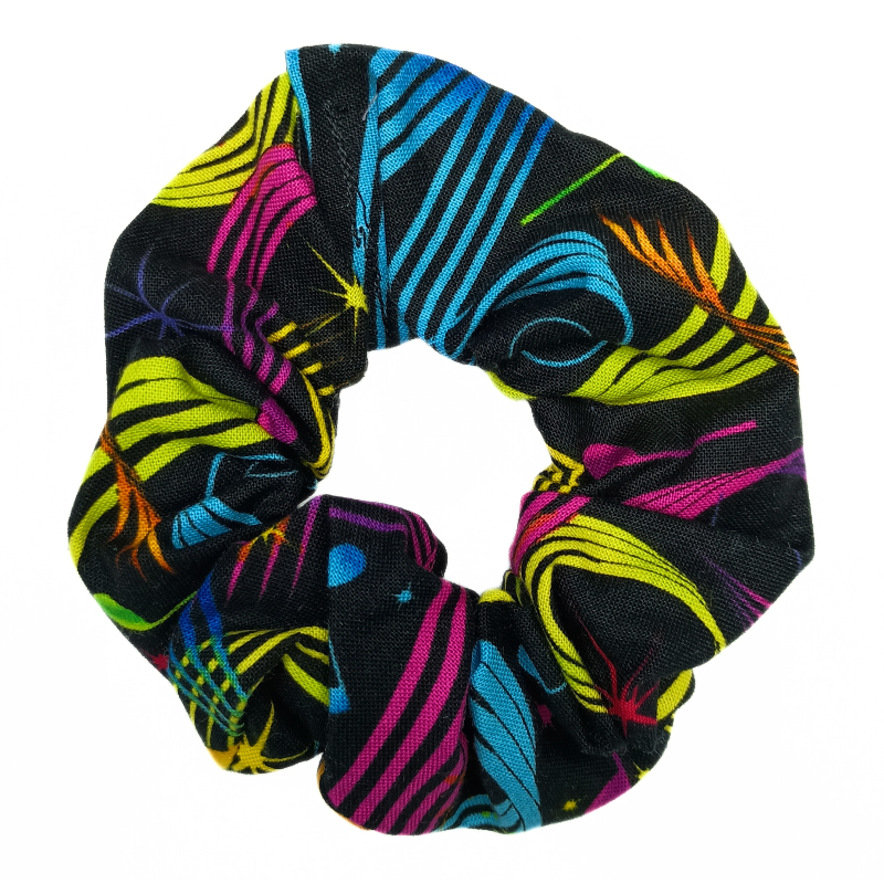 Black and Colour Music Scrunchie