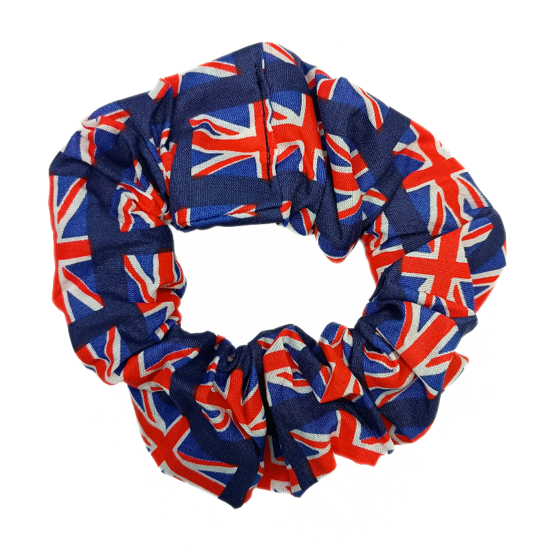 Blue Union Jack Scrunchie
