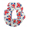 White Union Jack Heart Scrunchie