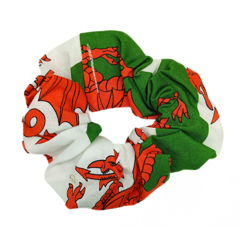 Welsh- Wales Flag Scrunchie