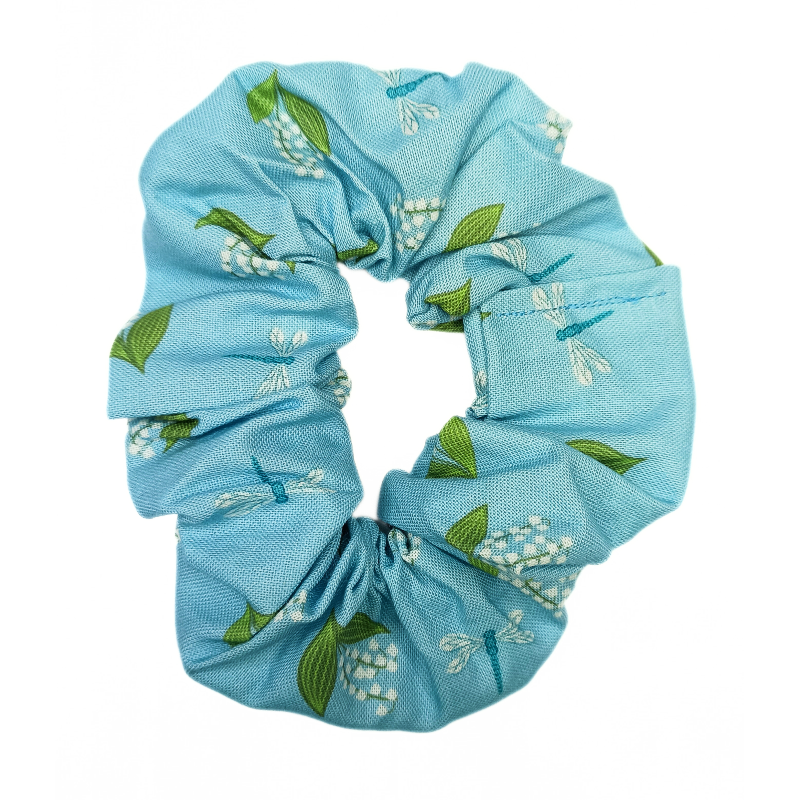 Lily of the Valley & Dragonflies Scrunchie