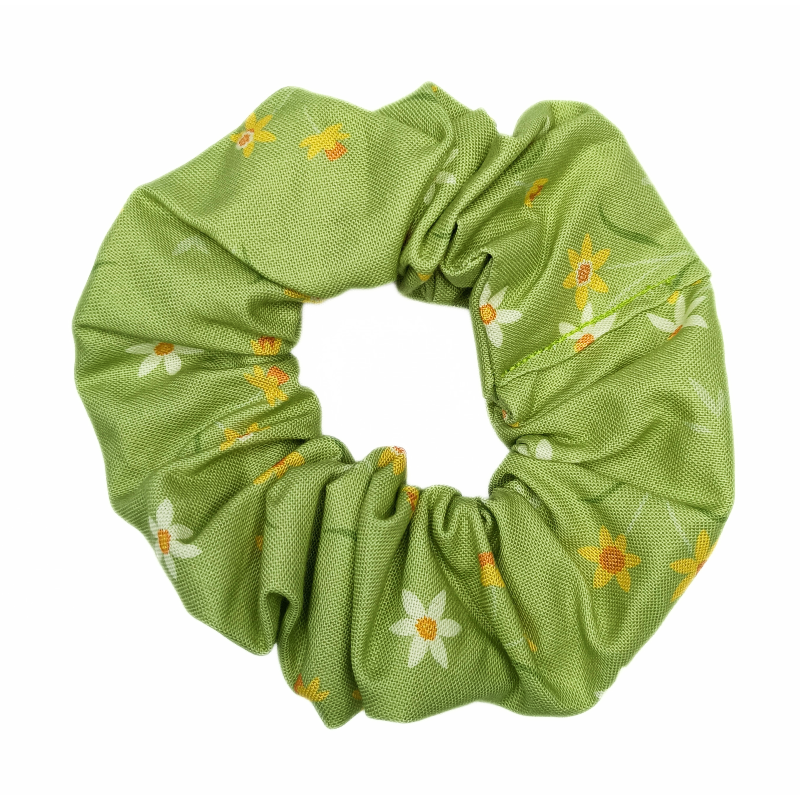 Green Daffodils Scrunchie