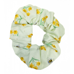 Daffodils & Bees Scrunchie