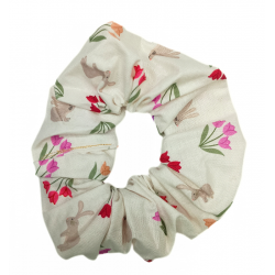 Bunnies & Tulips Scrunchie
