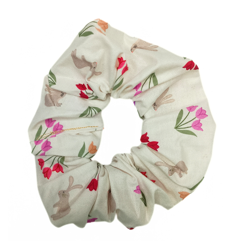 Bunnies & Tulips Scrunchie