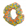 Yellow, Orange, Blue and Pink Retro Daisy Scrunchie