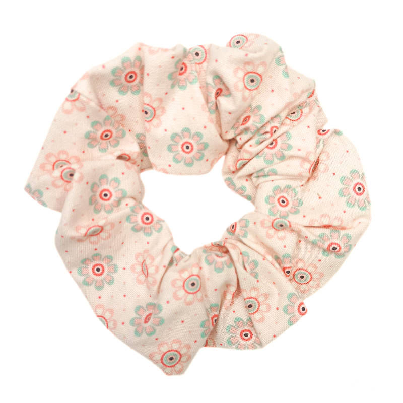 Pink Flower Scrunchie