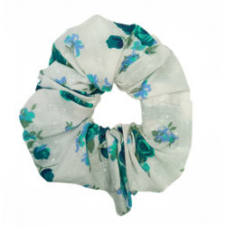 White & Teal Floral - Hair...