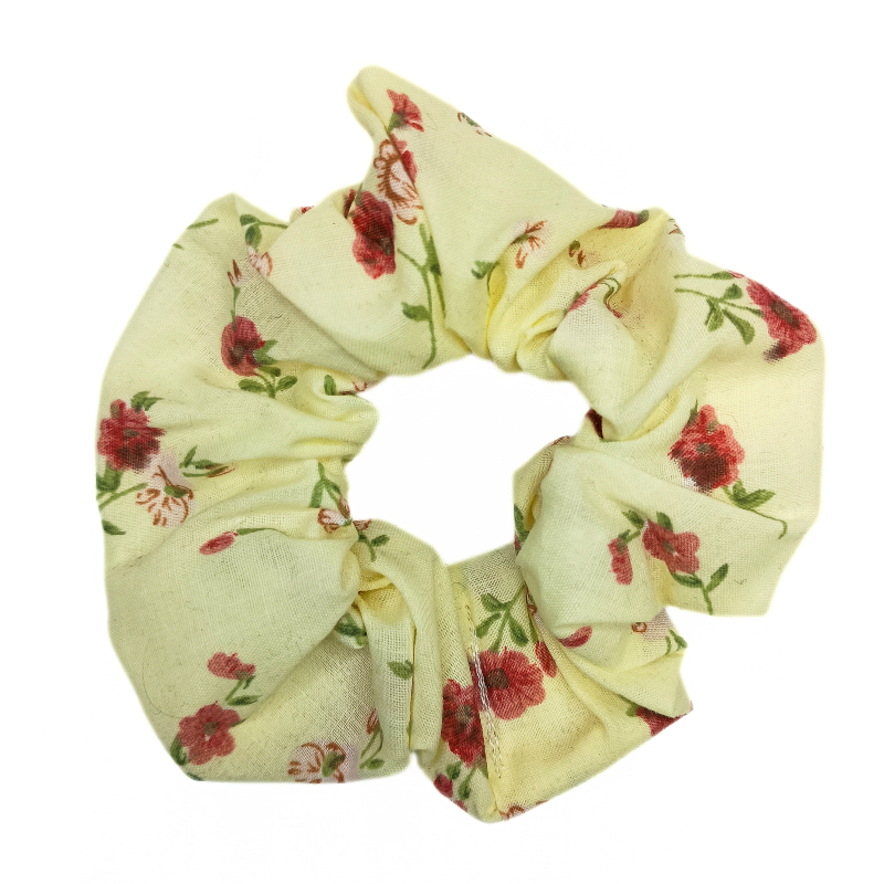 Cream Floral Scrunchie