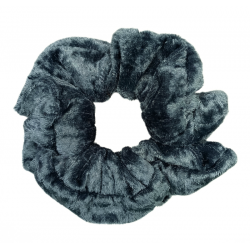 Steel Grey Velvet Scrunchie